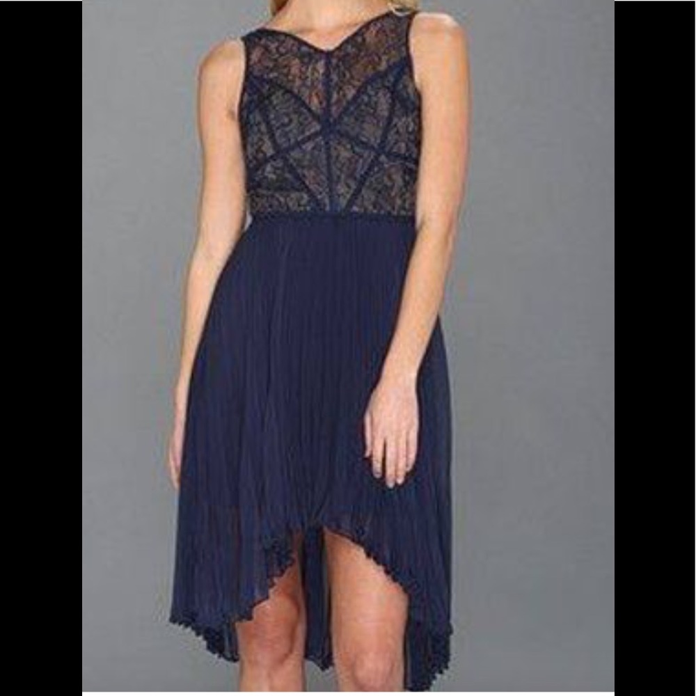 Max and Cleo Women’s Hi Low Pleated Chiffon Dress